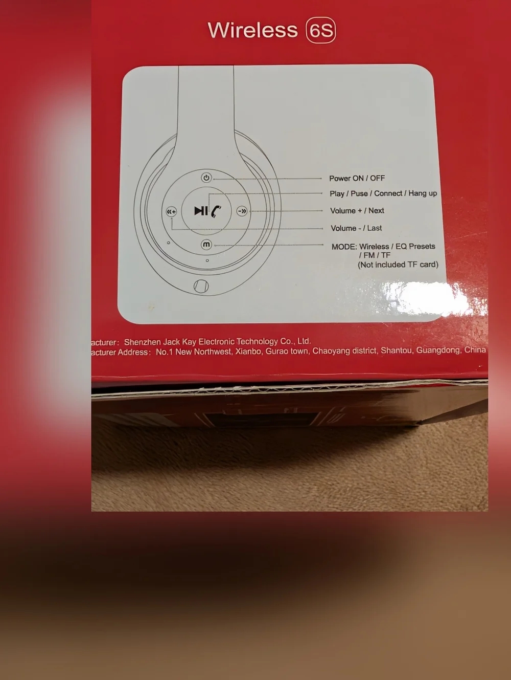 Wireless Foldable Headphones in Red & Black NWOT